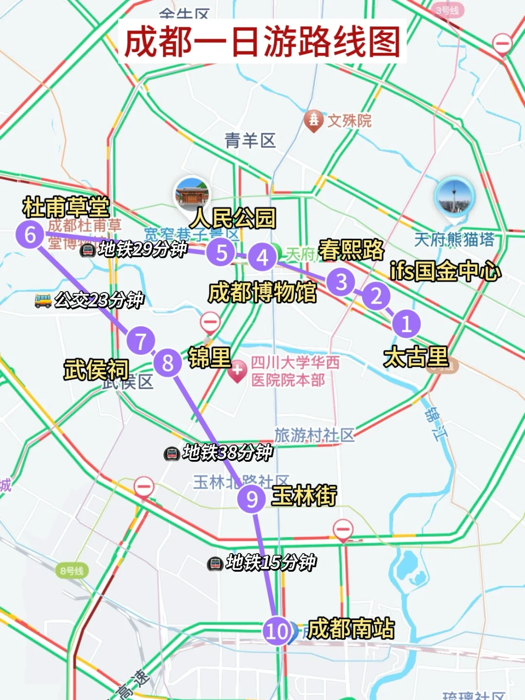特种兵成都一日游‼️路线已安排，直接去就行