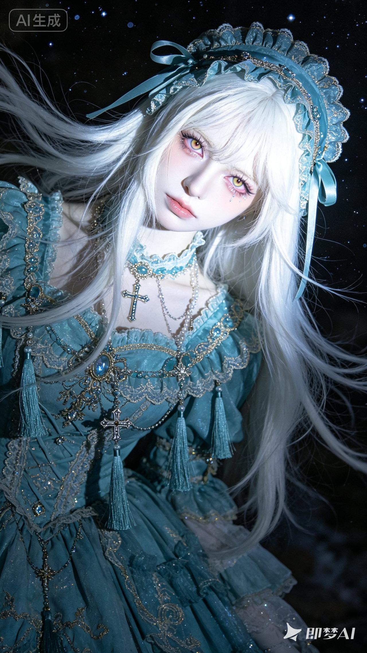 梦幻蓝裙仙女，优雅气质满满！🌟✨