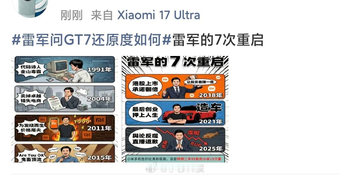 还有漫画版雷总的人生总结