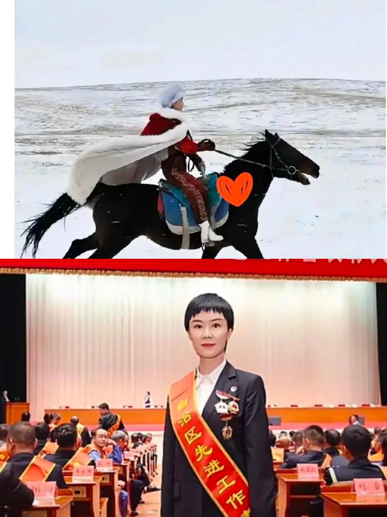 回老家昭苏的车队。
​​第一辆是警车开道，第二辆是救护车，第三辆是奥迪，第四辆是