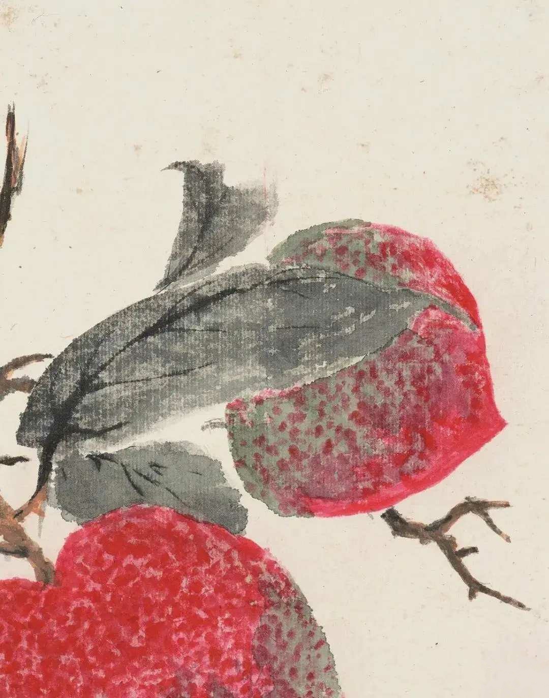 丁辅之《三寿作朋图》，设色纸本 立轴 25×32.5 cm。释文：三寿作朋。款识