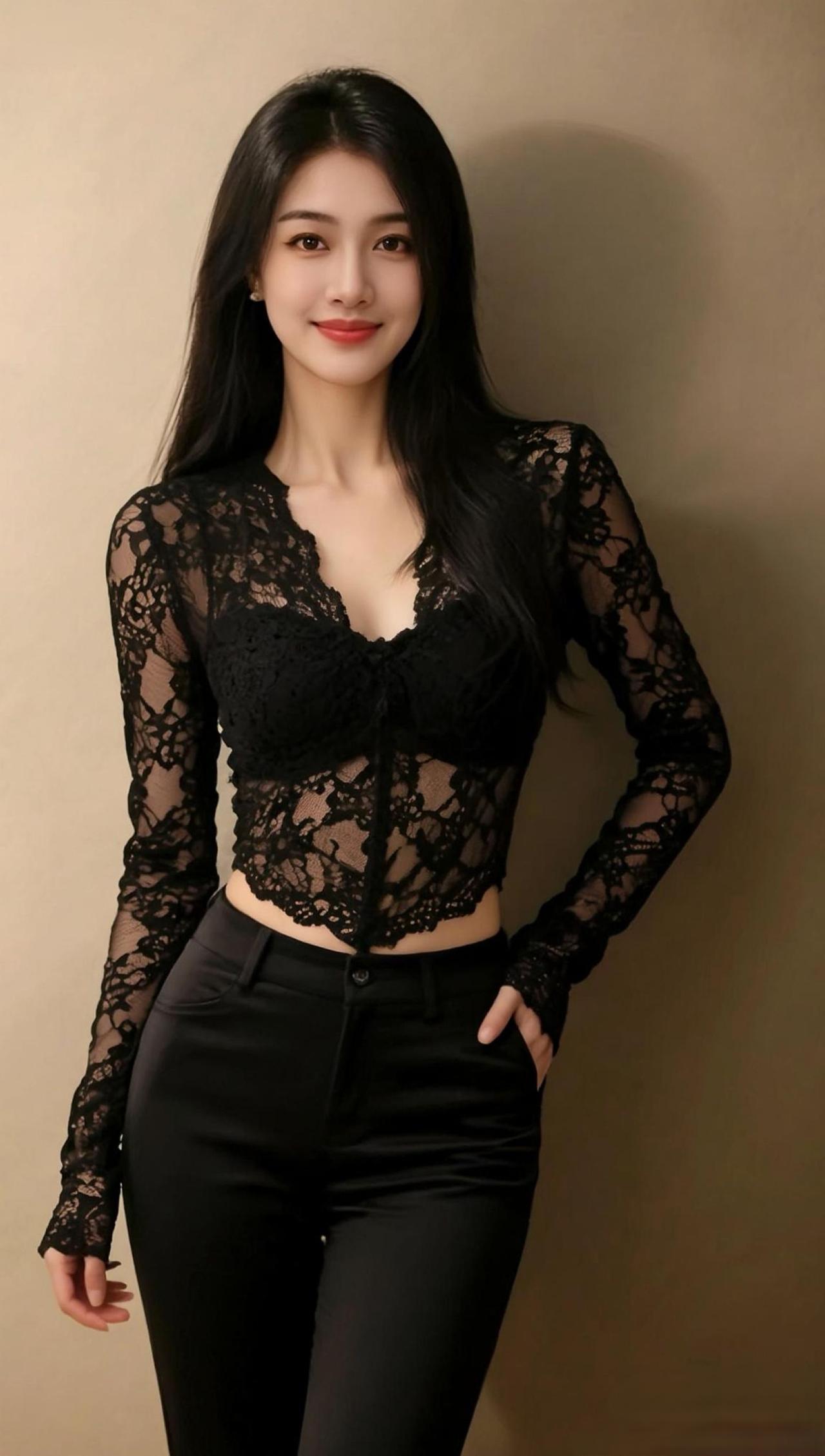 蕾丝穿搭 久别的人 时尚大片 颜值女神 173cm的冰小冰