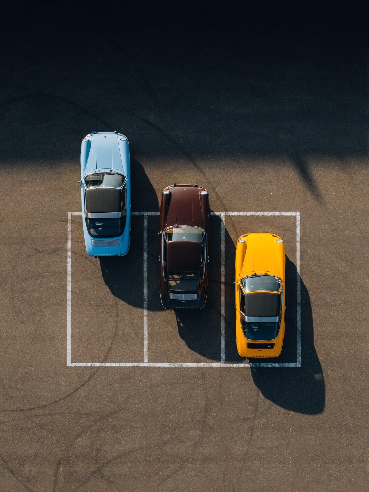 深圳好多车SOMECAR保时捷911 浅蓝、深棕、亮黄，每一台都像从老电影里开出