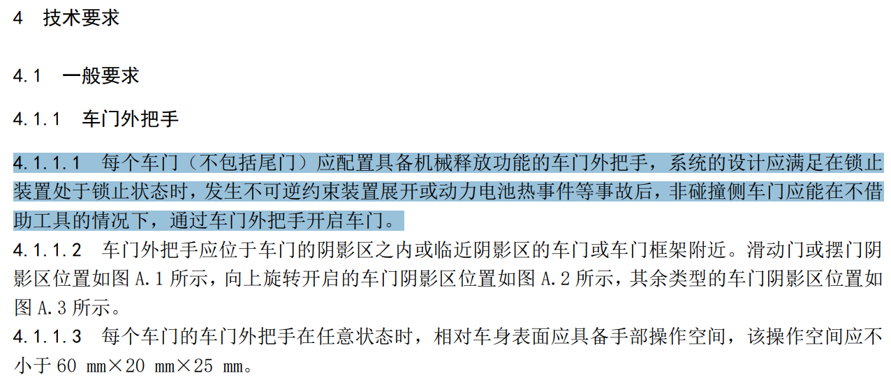 日前，工信部组织制定的强制性国家标准《汽车车门把手安全技术要求》已正式发布，将于