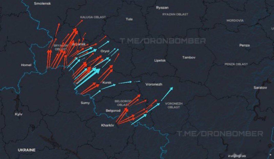 俄乌冲突 快讯！乌克兰刚刚向俄罗斯发射了一大批自杀式无人机和自杀式涡喷无人机。数