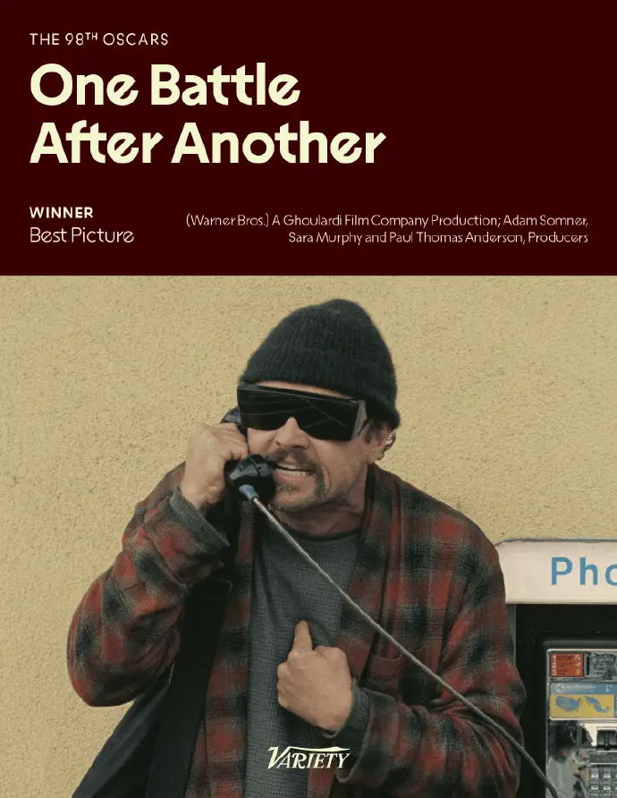 《一战再战》获得奥斯卡最佳影片，横扫六大奖项成最大赢家当地时间3月15日，第98