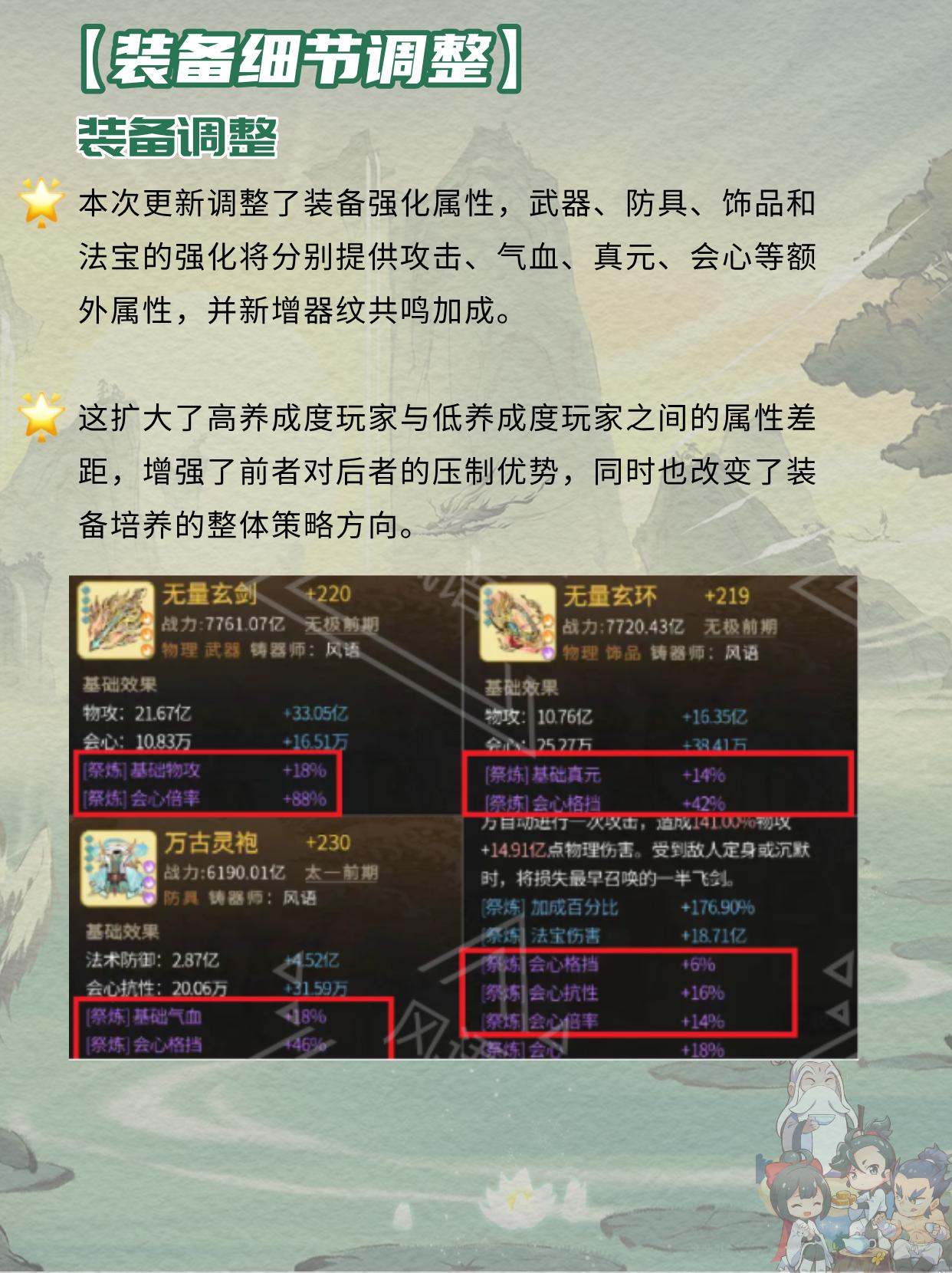 新系统装备调整了哪些？。（作者：风语）