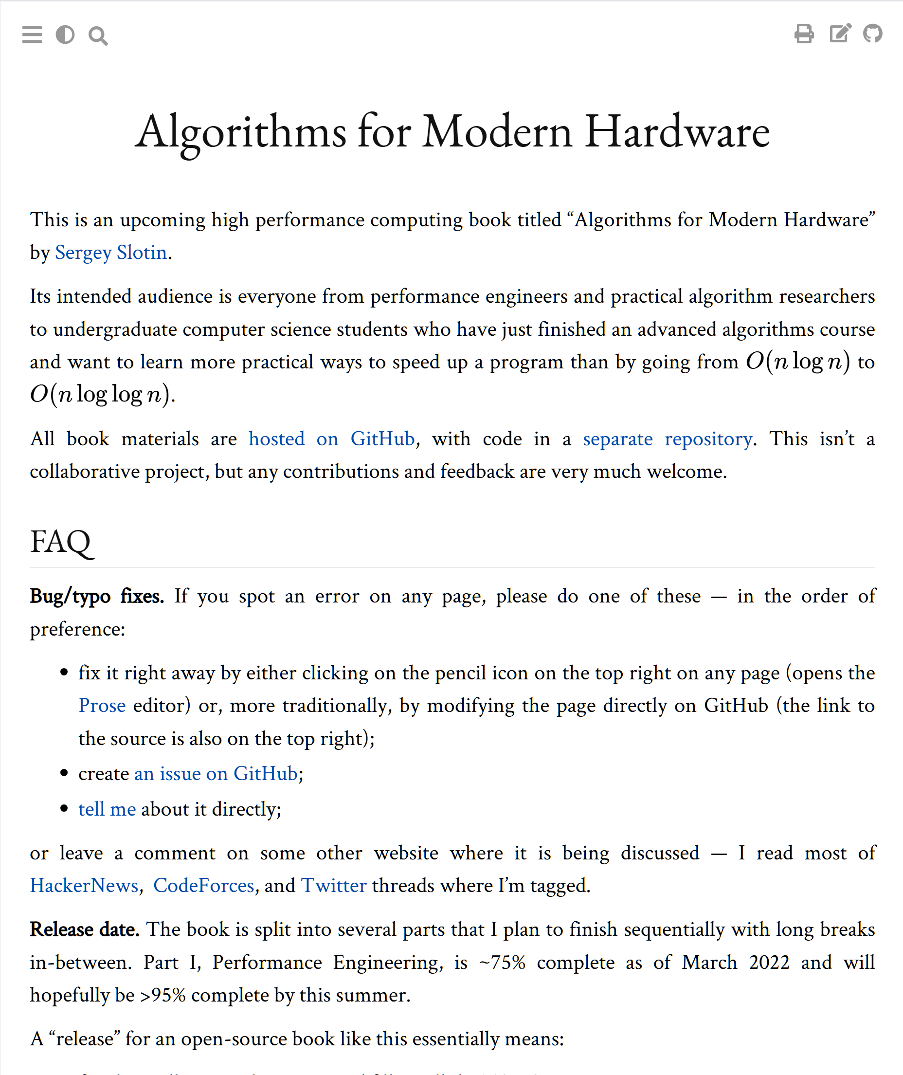 电子书《现代硬件算法》en.algorithmica.org/hpc/《现代硬件