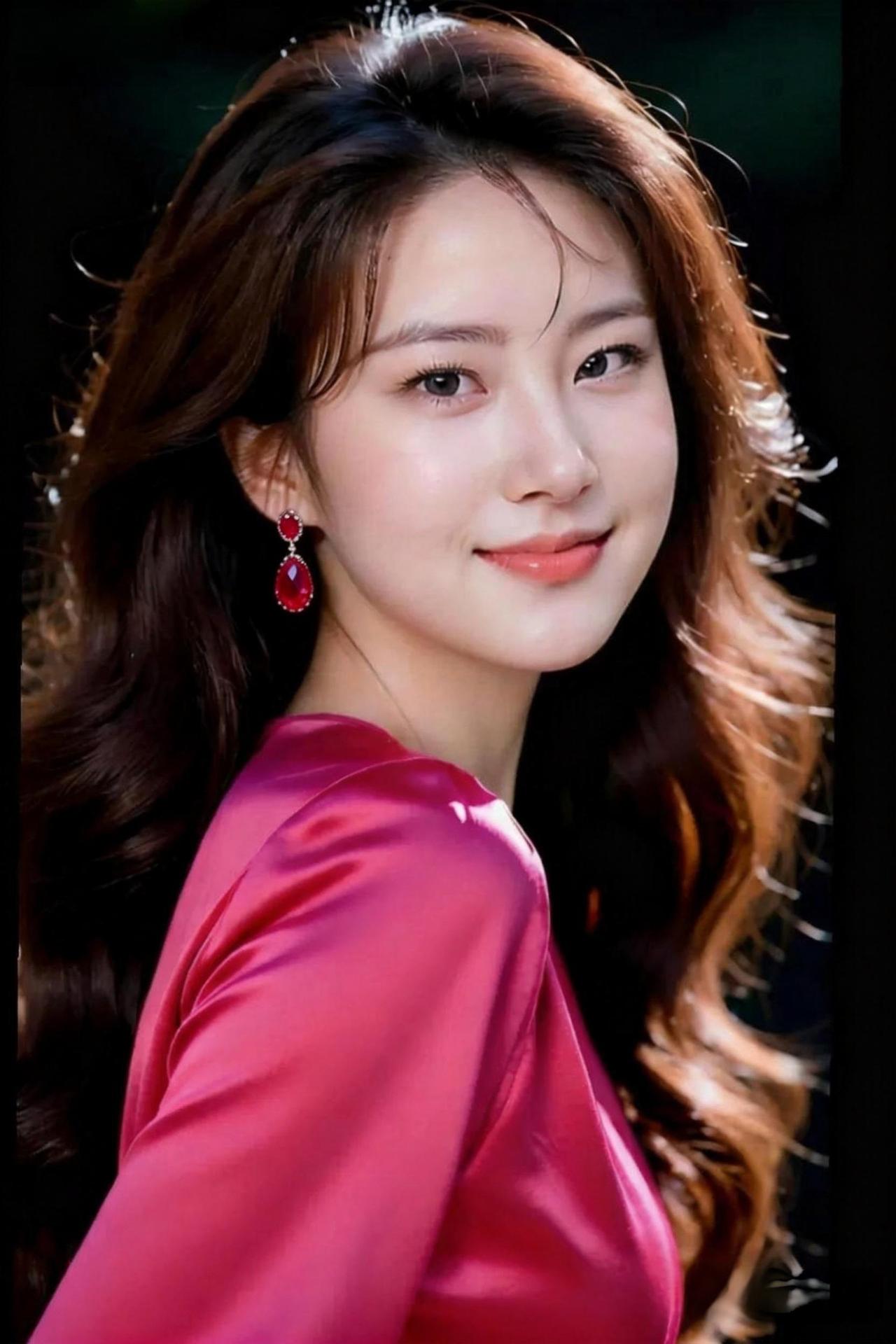 温柔甜美的粉色少女，微笑如春风拂面