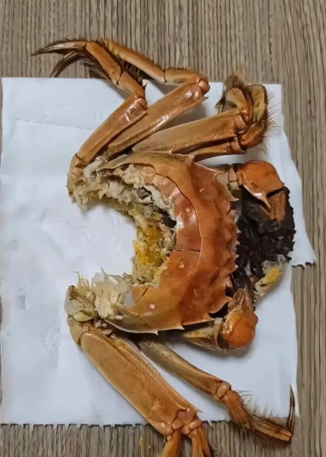 第一次吃螃蟹，感觉有点费牙啊！[皱眉]