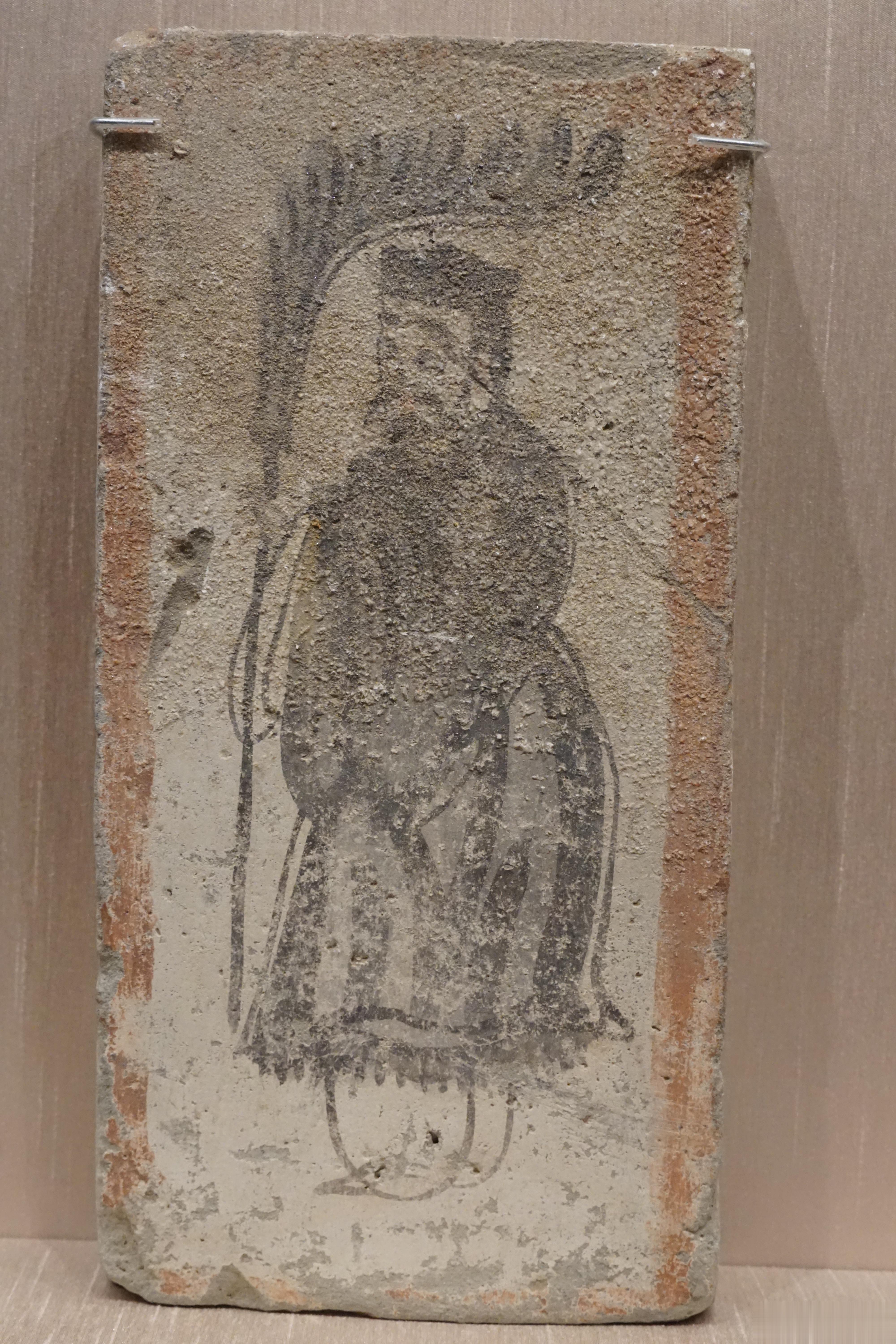 西晋门吏拥彗画像砖（图一）敦煌博物馆藏《史记》：“（汉）高祖朝，太公拥篲，迎门却