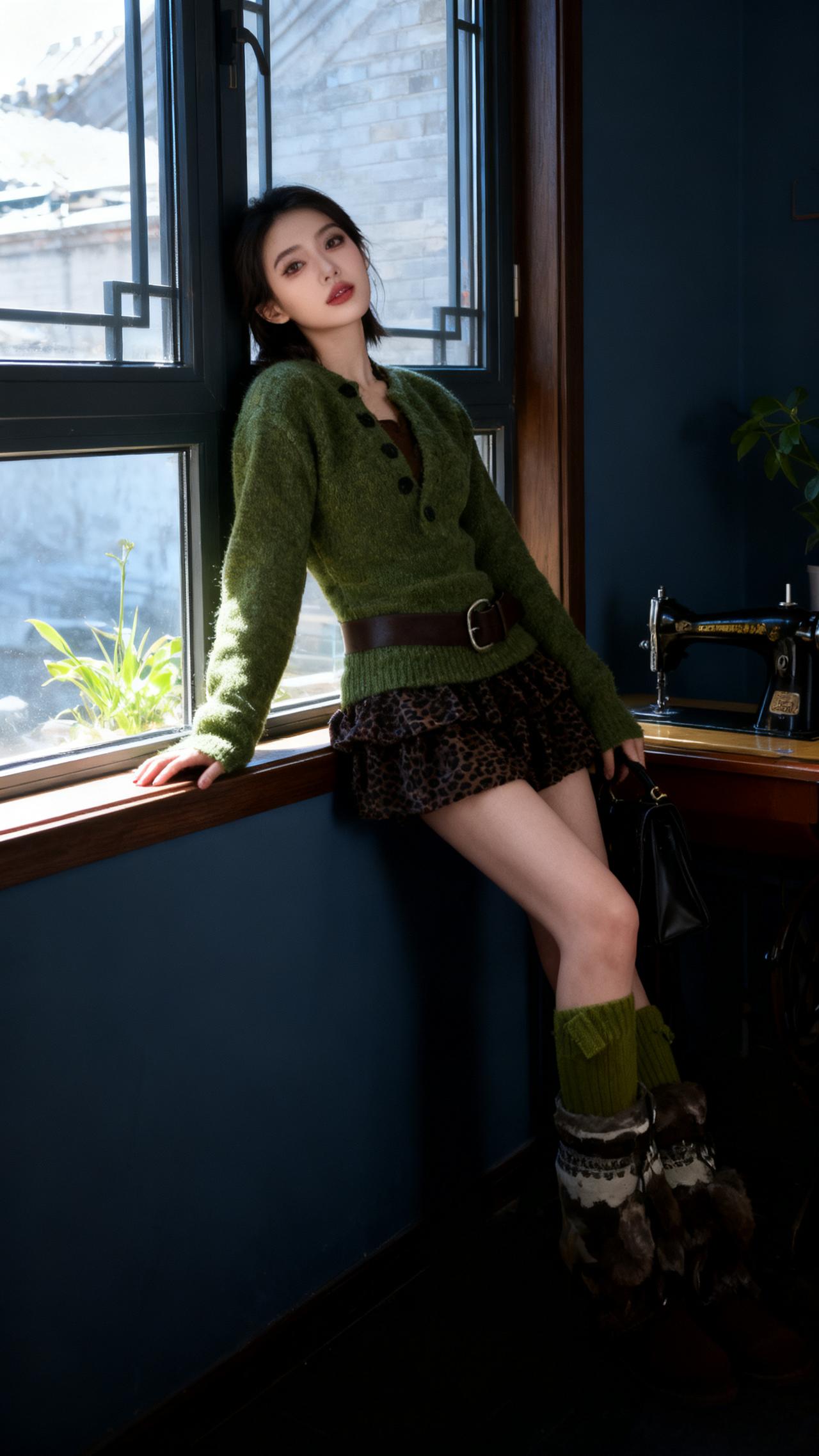 针织衫气质范 时髦穿搭 穿搭 复古穿搭