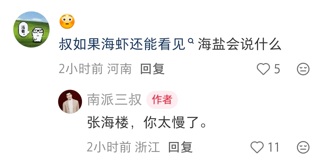 “张海楼，你太慢了。” 南部档案剧版