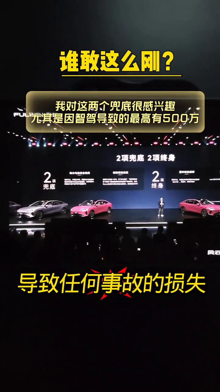 谁敢这么刚？我对这两个兜底很感兴趣，尤其是因智驾导致的最高有500万。
如果是因