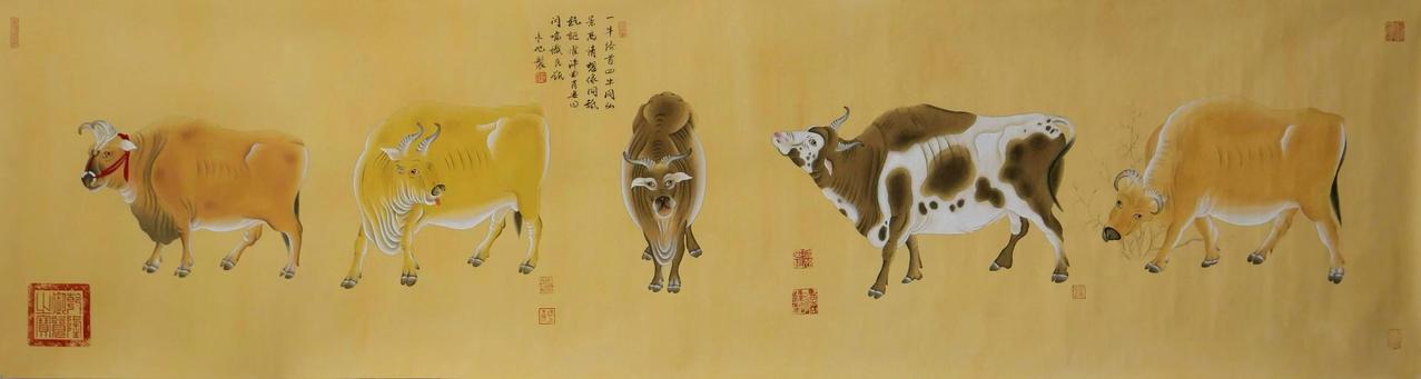 王永旭《五牛图》

180*48cm