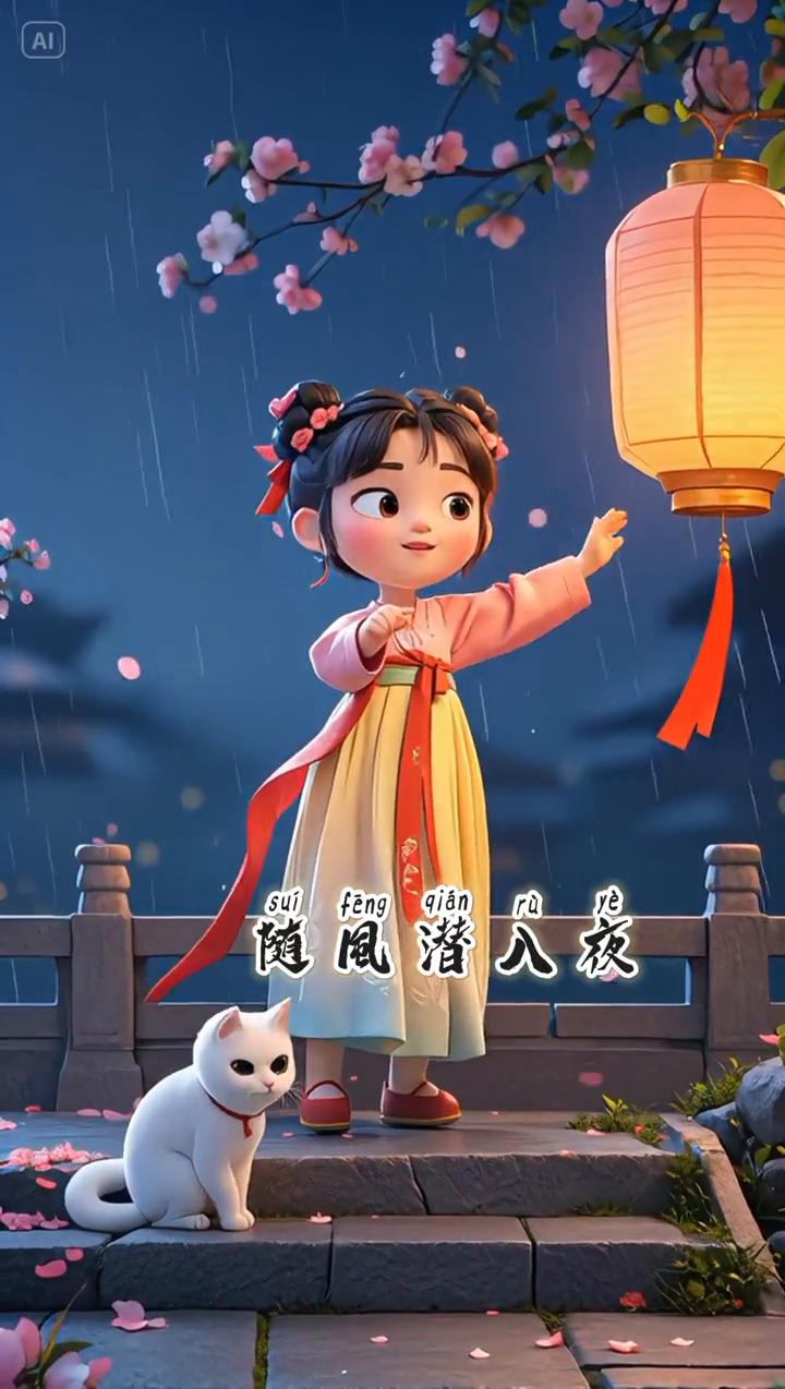 0-6岁启蒙老师：《春夜喜雨》。
《春夜喜雨》
唐，杜甫。
好雨如时节，当春乃发