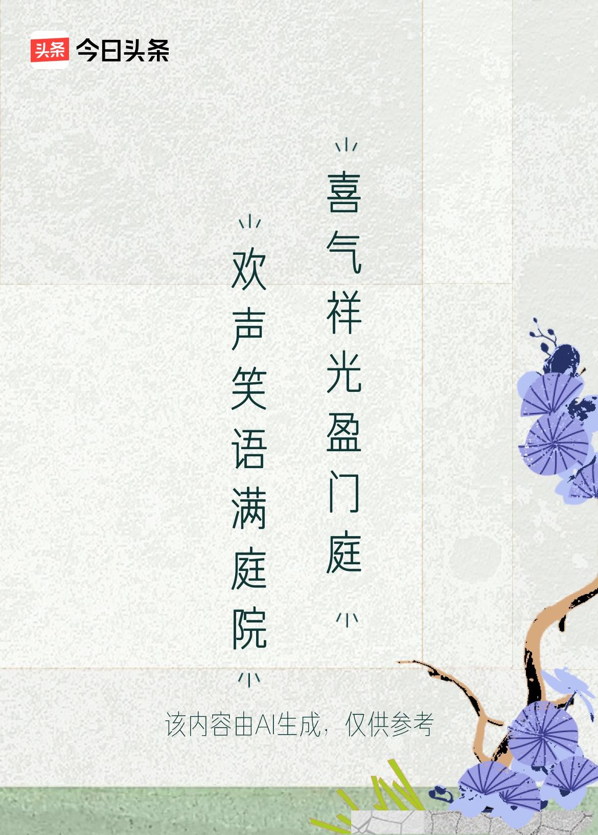 欢声笑语满庭院
喜气祥光盈门庭
