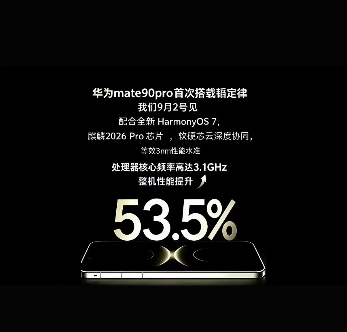 9月份华为Mate90系列 新高度、新方案、新技术、新系统、新开启，是一款全世界