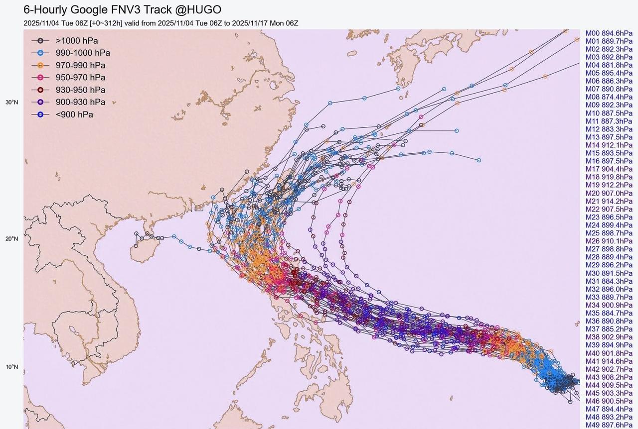 台风凤凰继续待产，并登陆影响我国广东福建台湾等
根据AI歌谷模型fnv3来看，路
