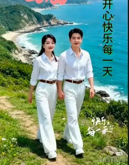 中年夫妇的幸福写在脸上，并肩作战的步伐更加坚定：无论前进路上多么坎坷，相互支撑共