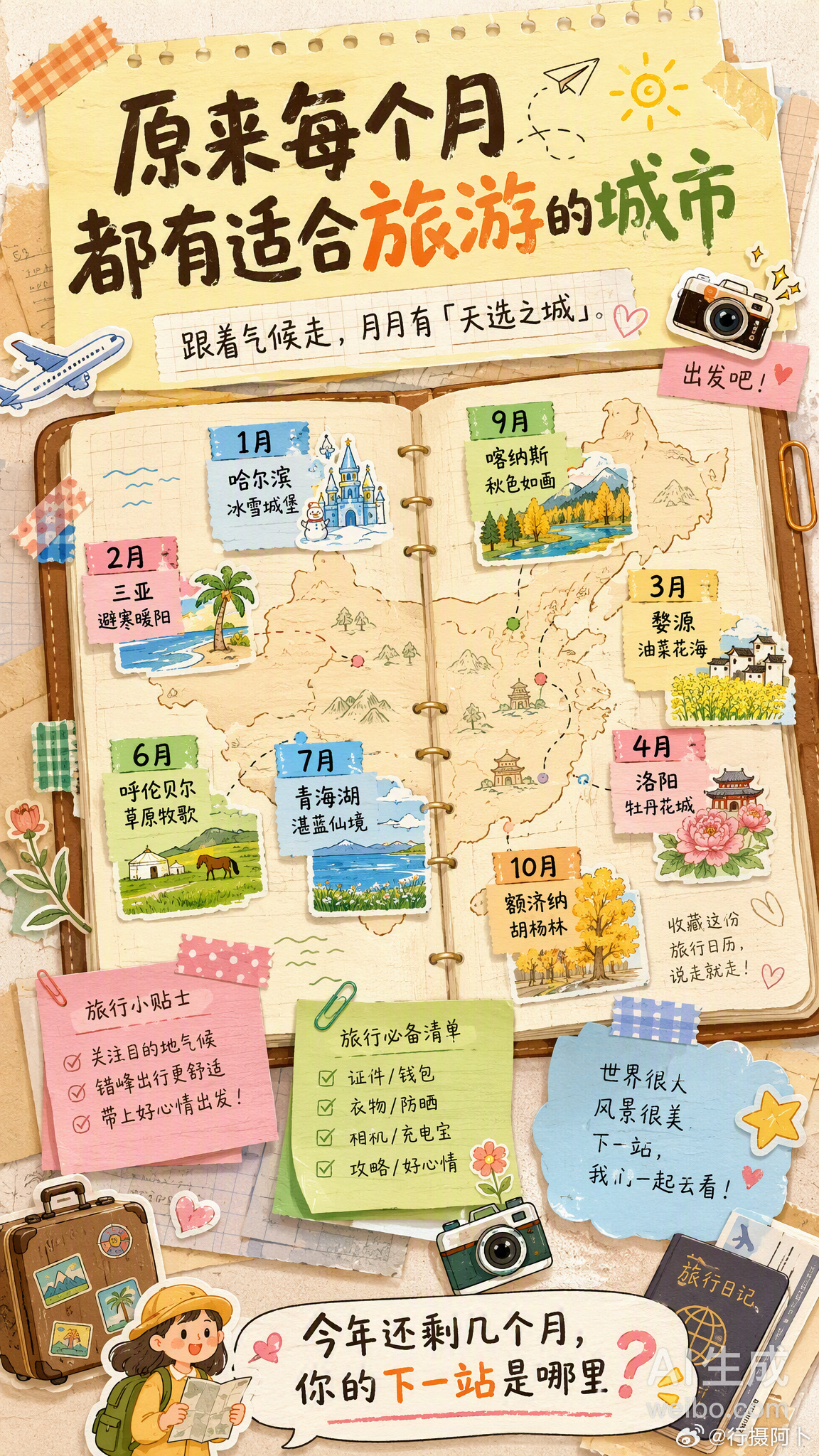 原来每个月都有适合旅游的城市 原来跟着气候和物候走，每个月真的都有一个「天选之城
