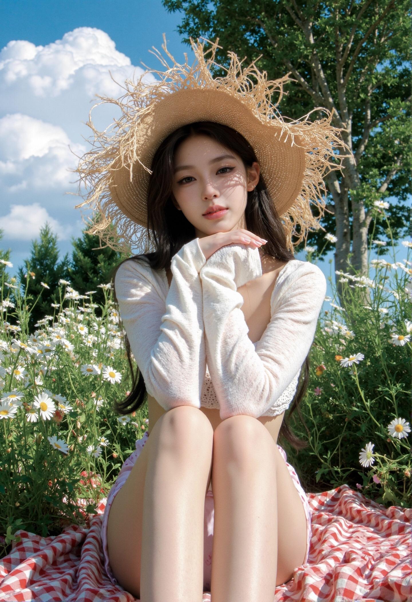 初夏氛围感 少女感夏日ootd 花田氛围感 自然温柔风 夏季野餐穿搭