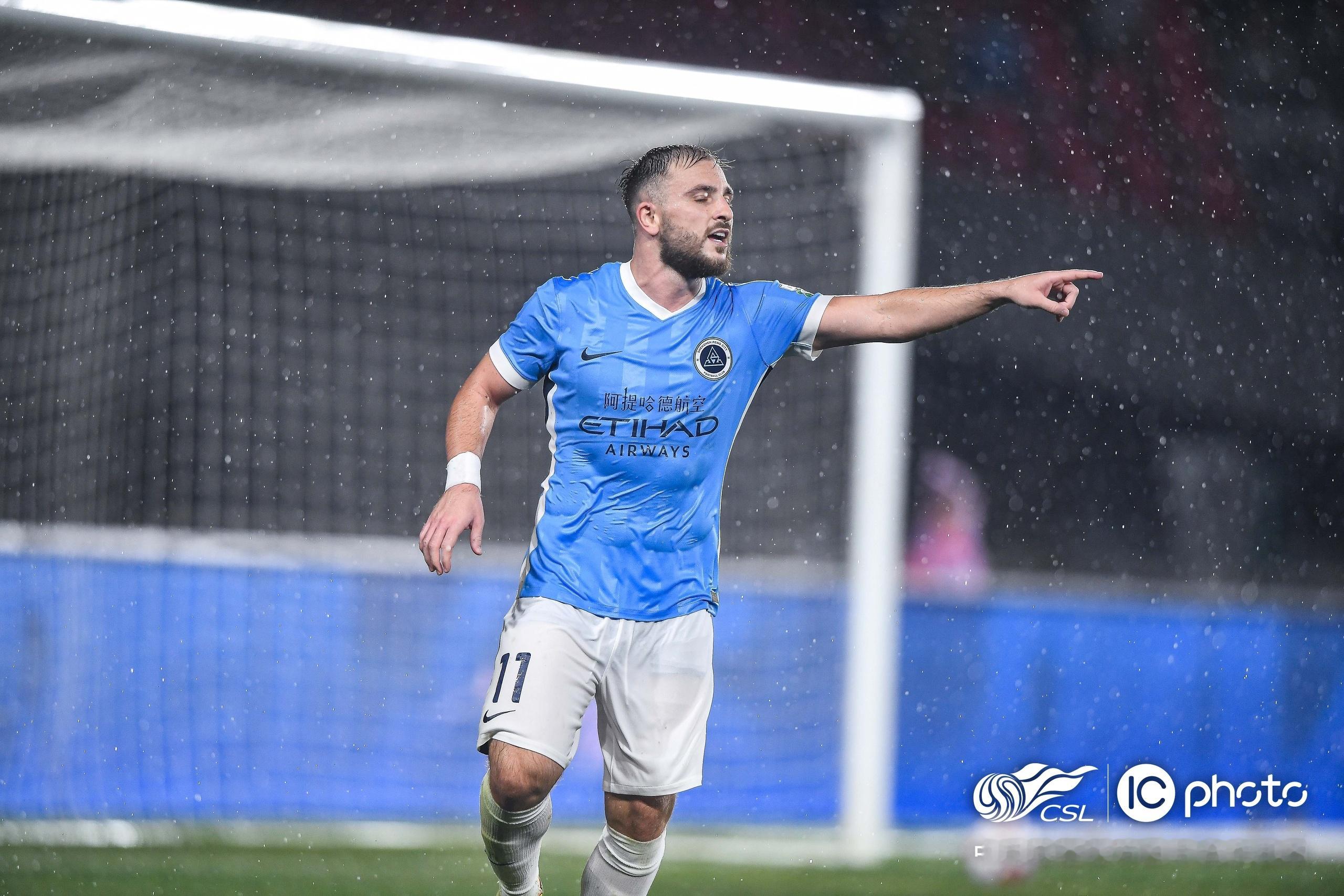冷静推射，首开纪录⚽️辽宁铁人vs深圳新鹏城中超联赛