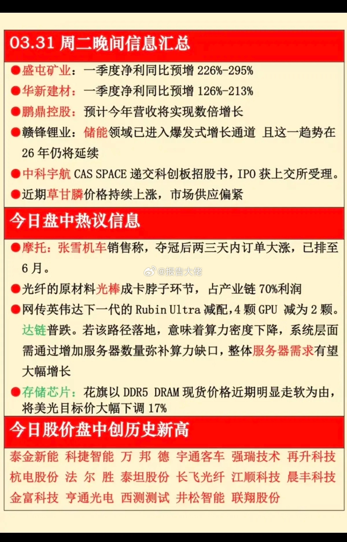 财经热点信息汇总！ 