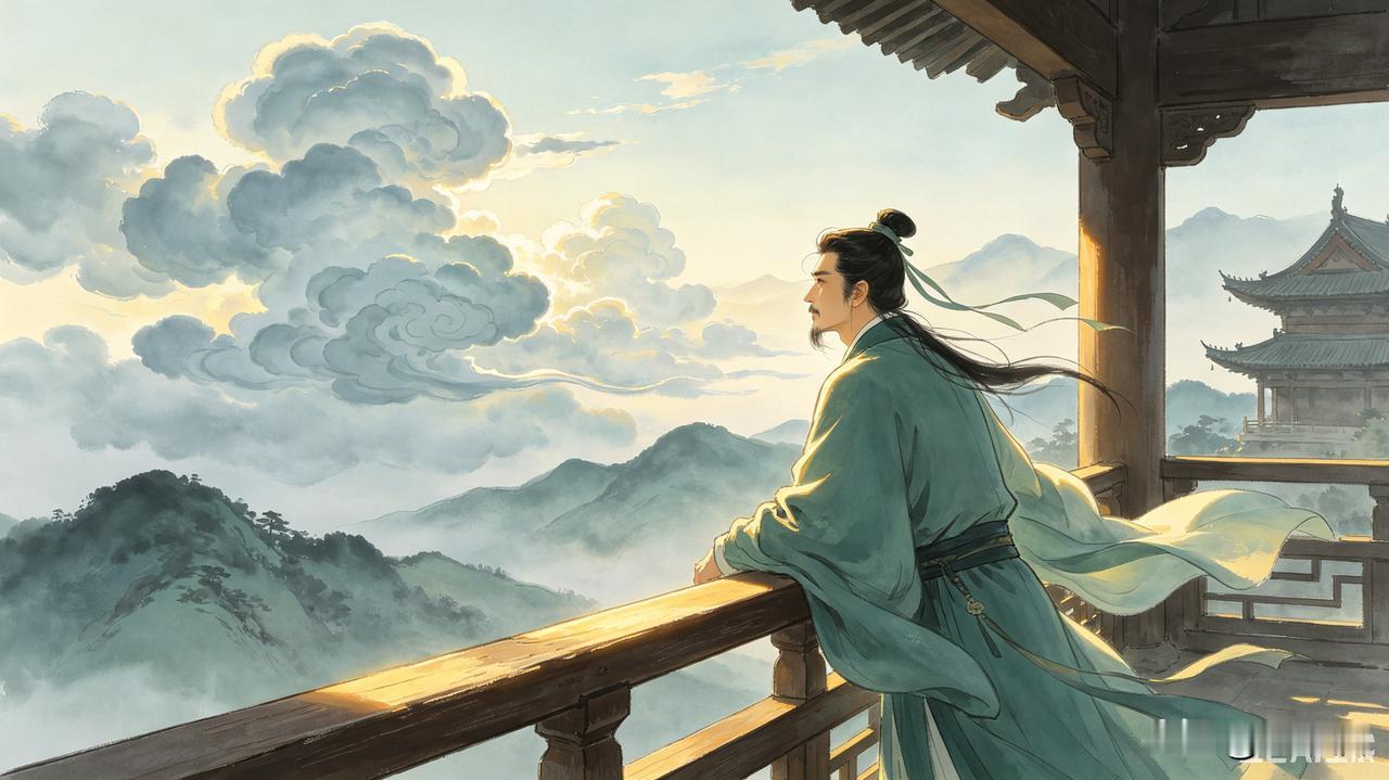 上联：凭窗可听雨
下联：倚槛能观云