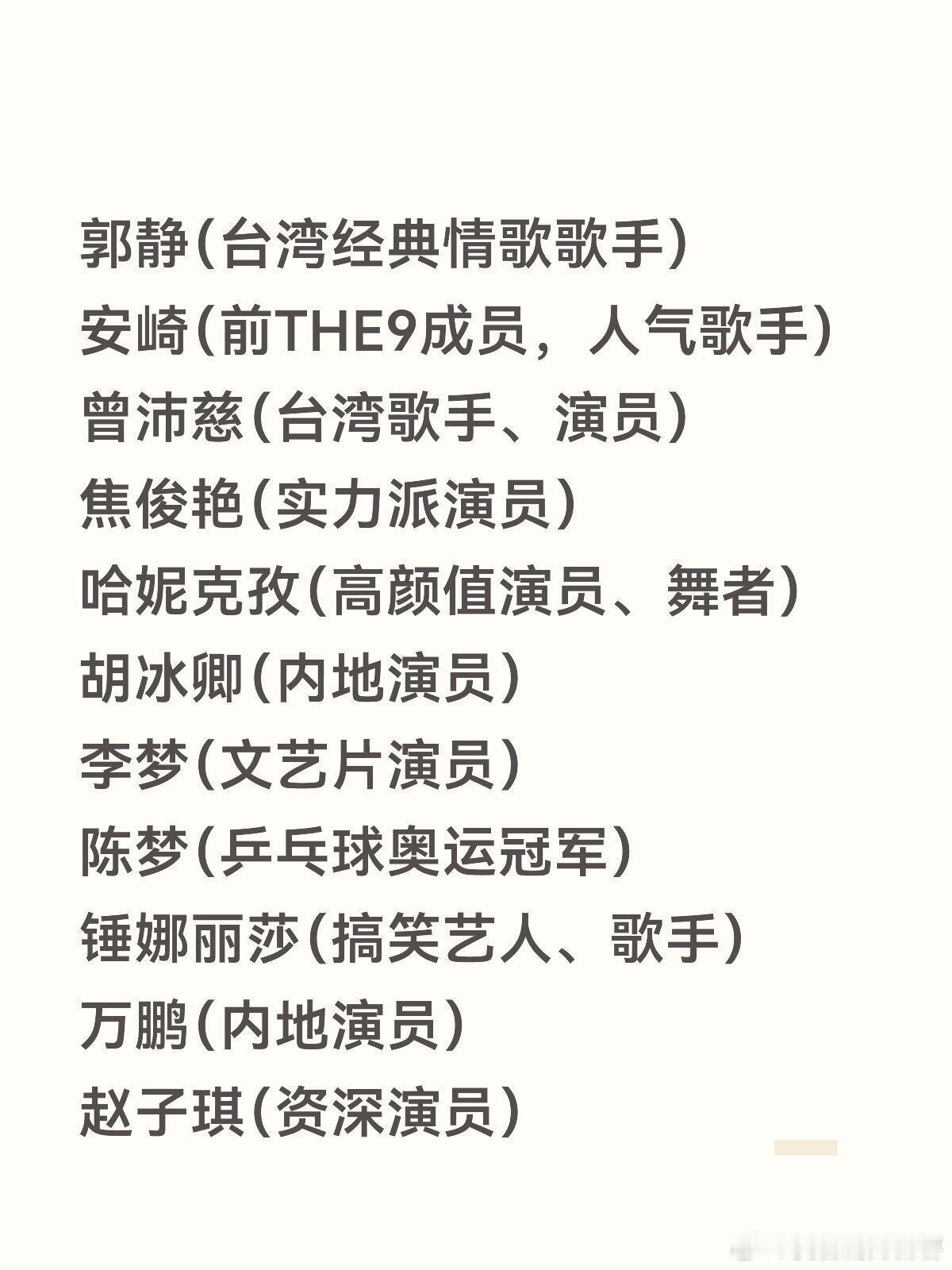 乘风2026&浪姐7阵容名单(3月初即将录制)乘风2026｜ 