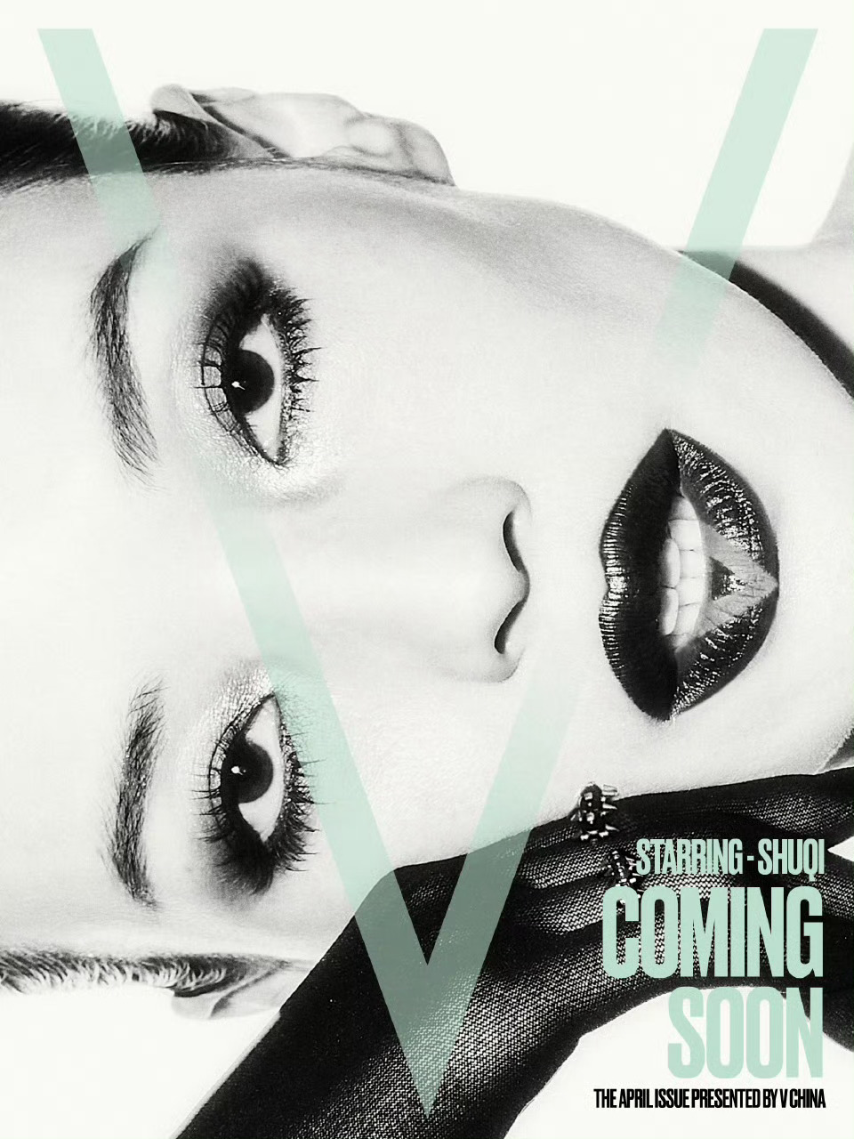 舒淇 x V中文版，极具质感的预告大片，黑色蕾丝手套佩戴CLASH DE CAR