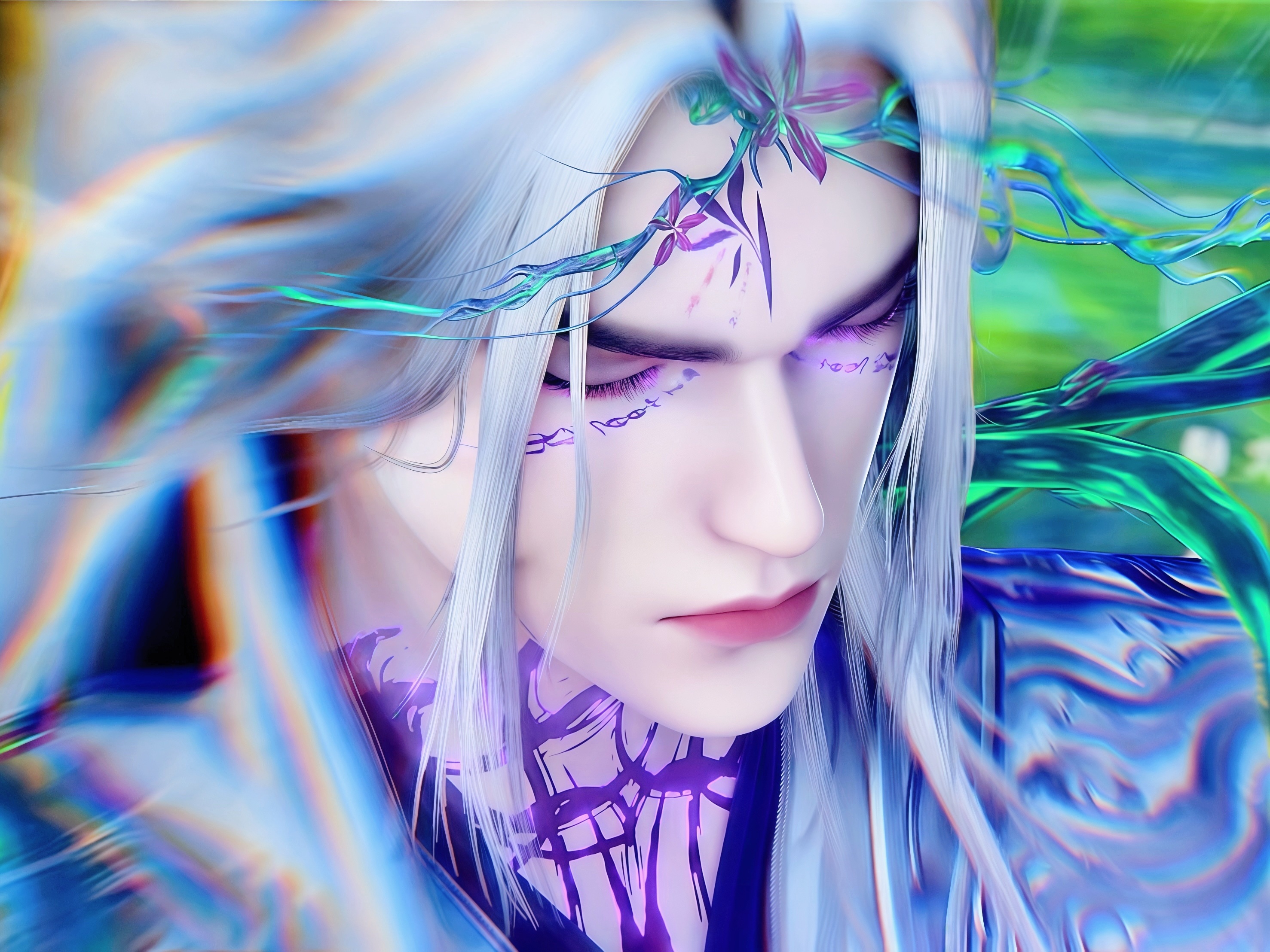 仙逆王林  💙仙逆王林 💙仙逆动画 王林化神建模全形态 包括束发散发原神完整