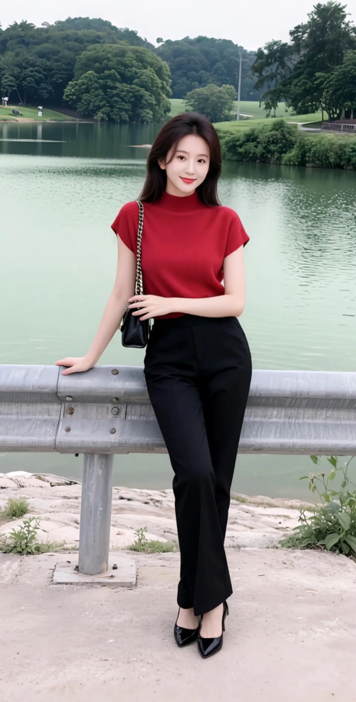 AI扩图 AI湖畔佳人