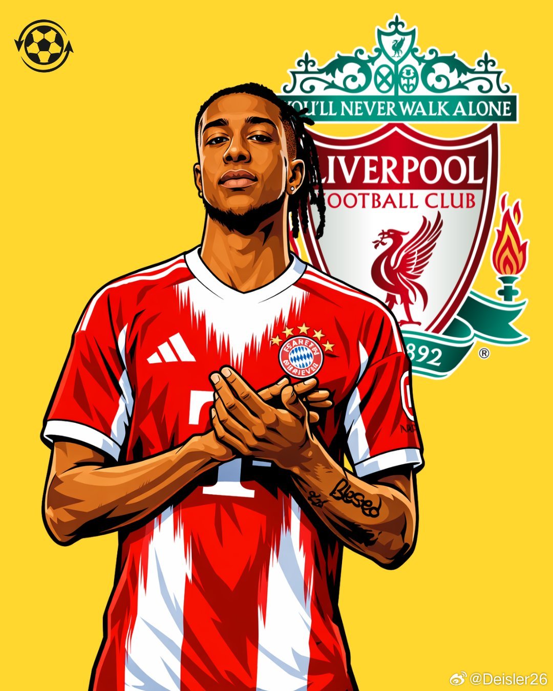 🚨儘管利物浦方面曾詢問過，但邁克爾·奧利塞今夏沒有離開拜仁慕尼黑的計劃。利物浦