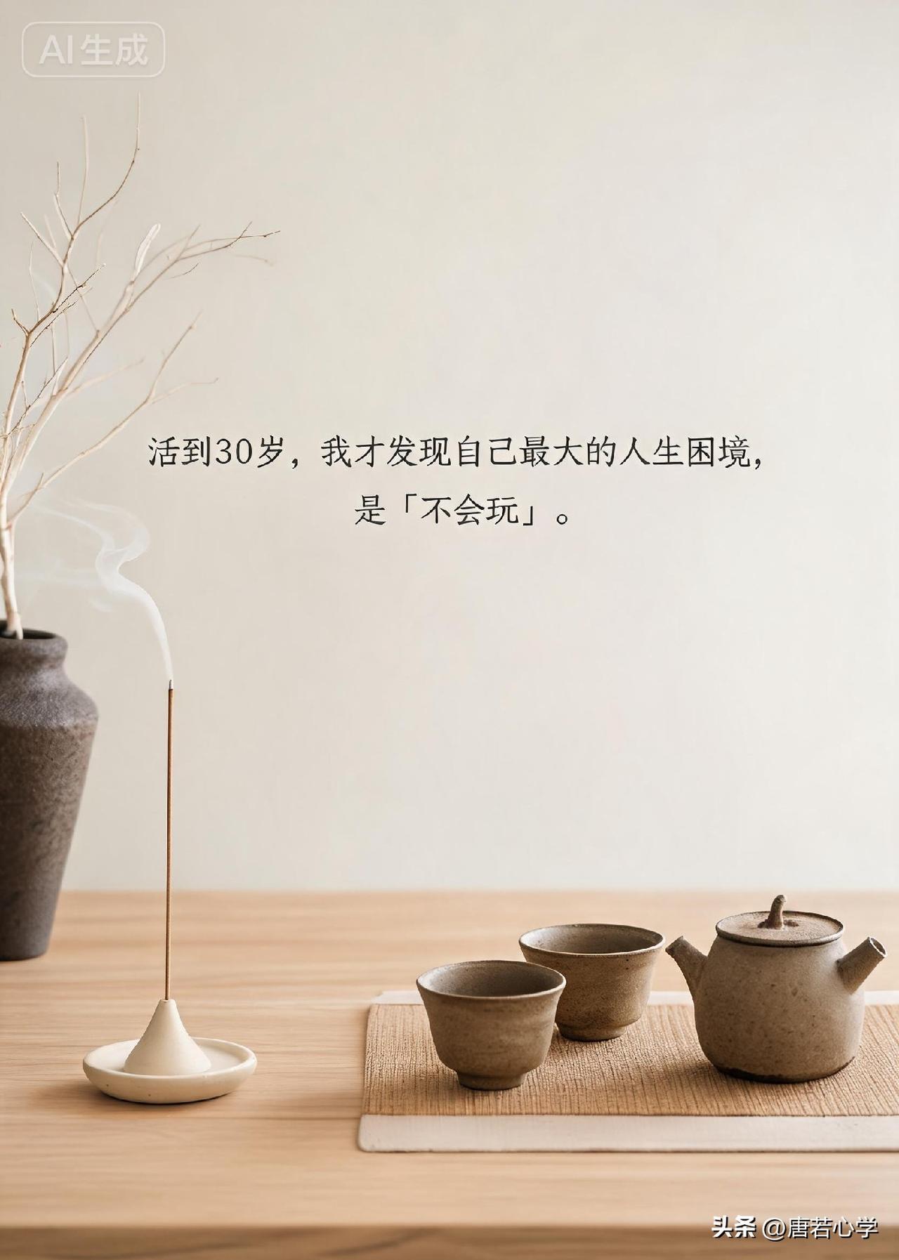 活到30岁，我才发现自己最大的人生困境，是「不会玩」。

小时候，我们被教育"玩