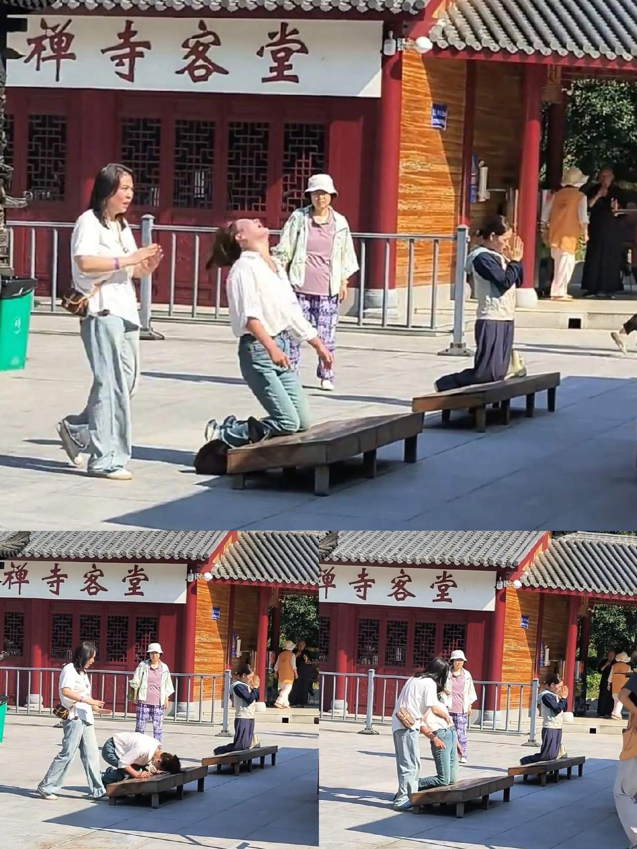 这下好了，安徽这事儿全国都传开了，一名女子去九华山拜佛，那场面着实让人揪心。
