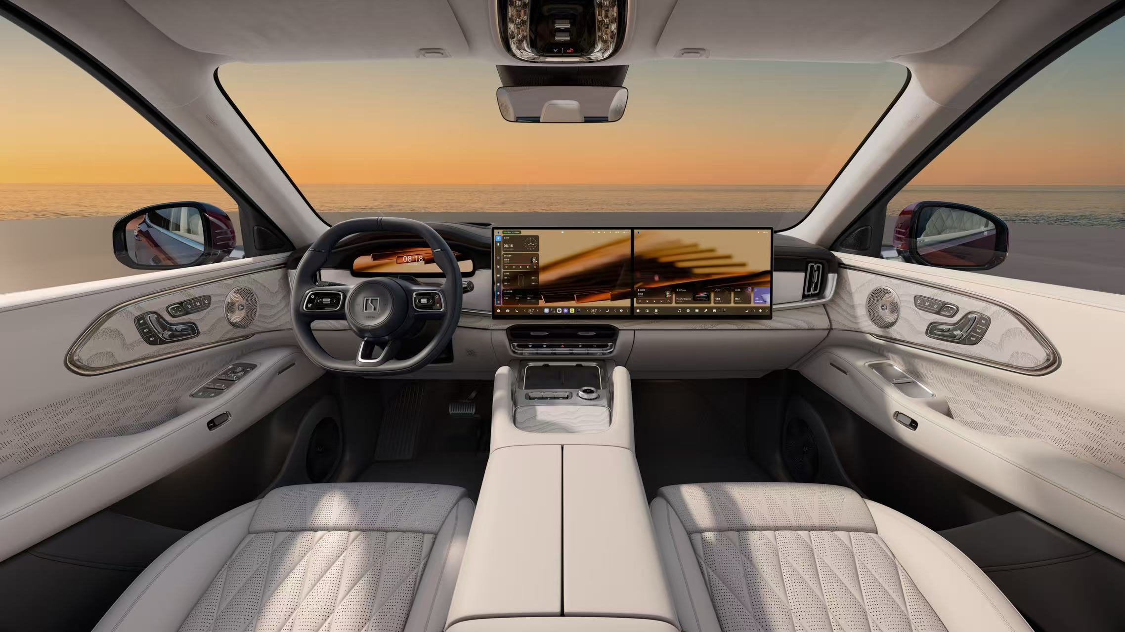 极氪8X这次内饰亮相，直接把百万级豪车的配置卷到了车里。宾利同源的Naim音响、