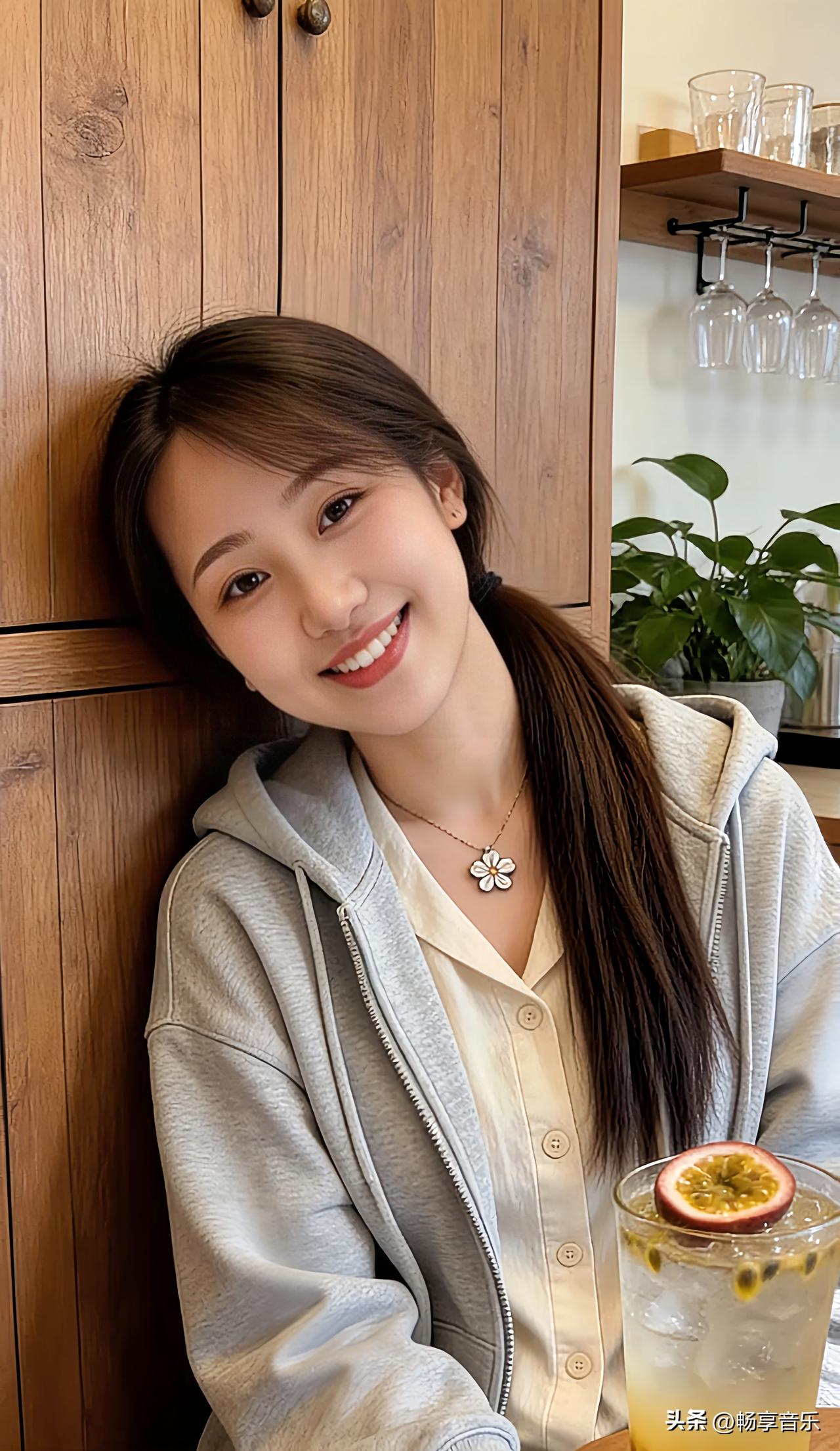 快乐很简单：一杯果饮，一个微笑，一段悠闲时光☀️～
甜系少女照 甜妹的笑容有多治