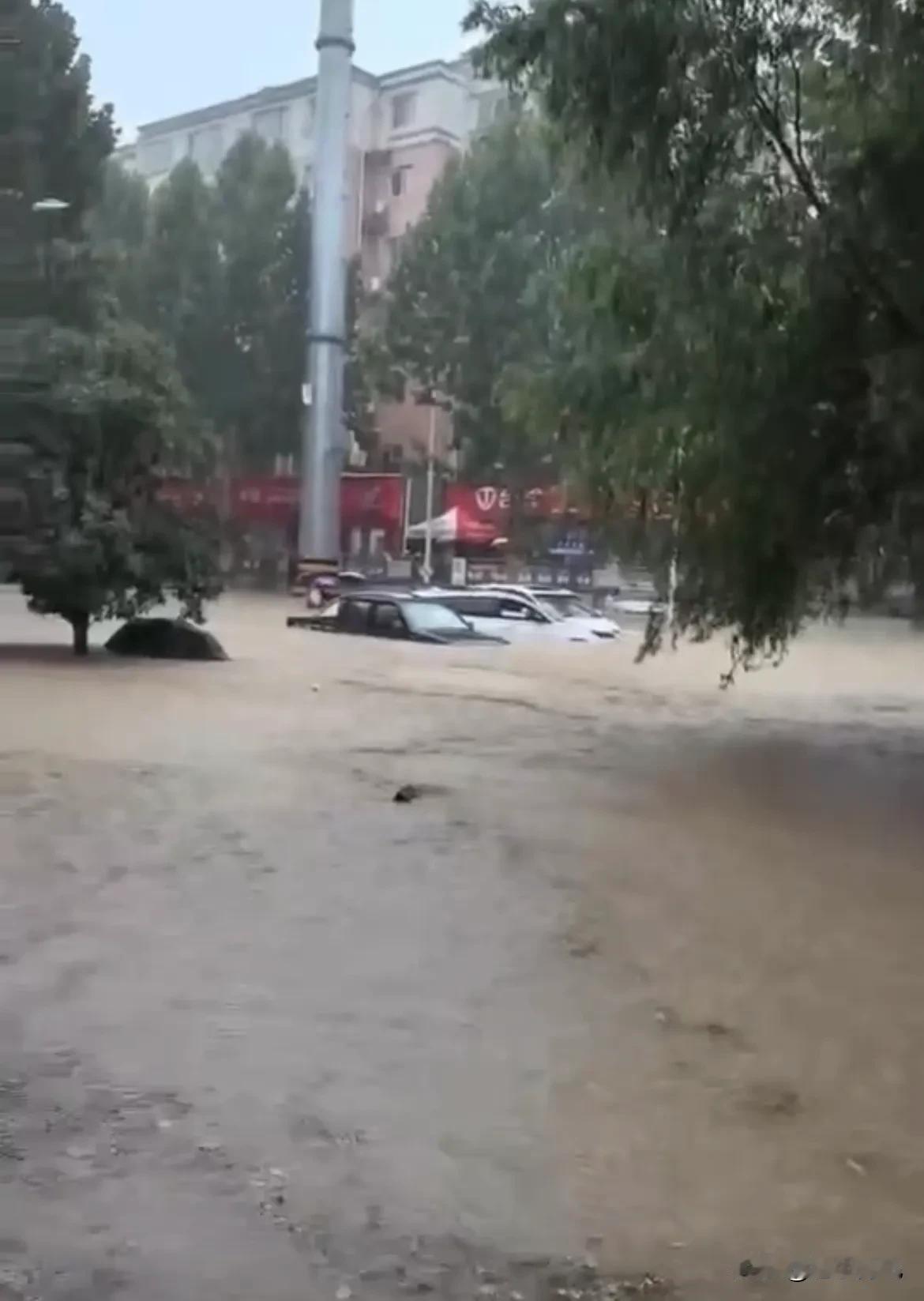 没有想到三门峡主城区居然也能出现内涝。下面几张照片拍摄于北环西路与也向川北路交叉