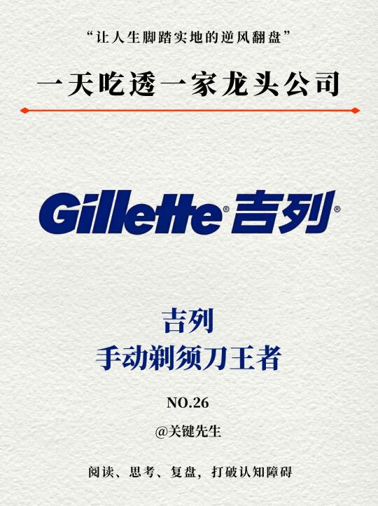 一天吃透一家龙头公司 NO.26 吉列|百年品牌
