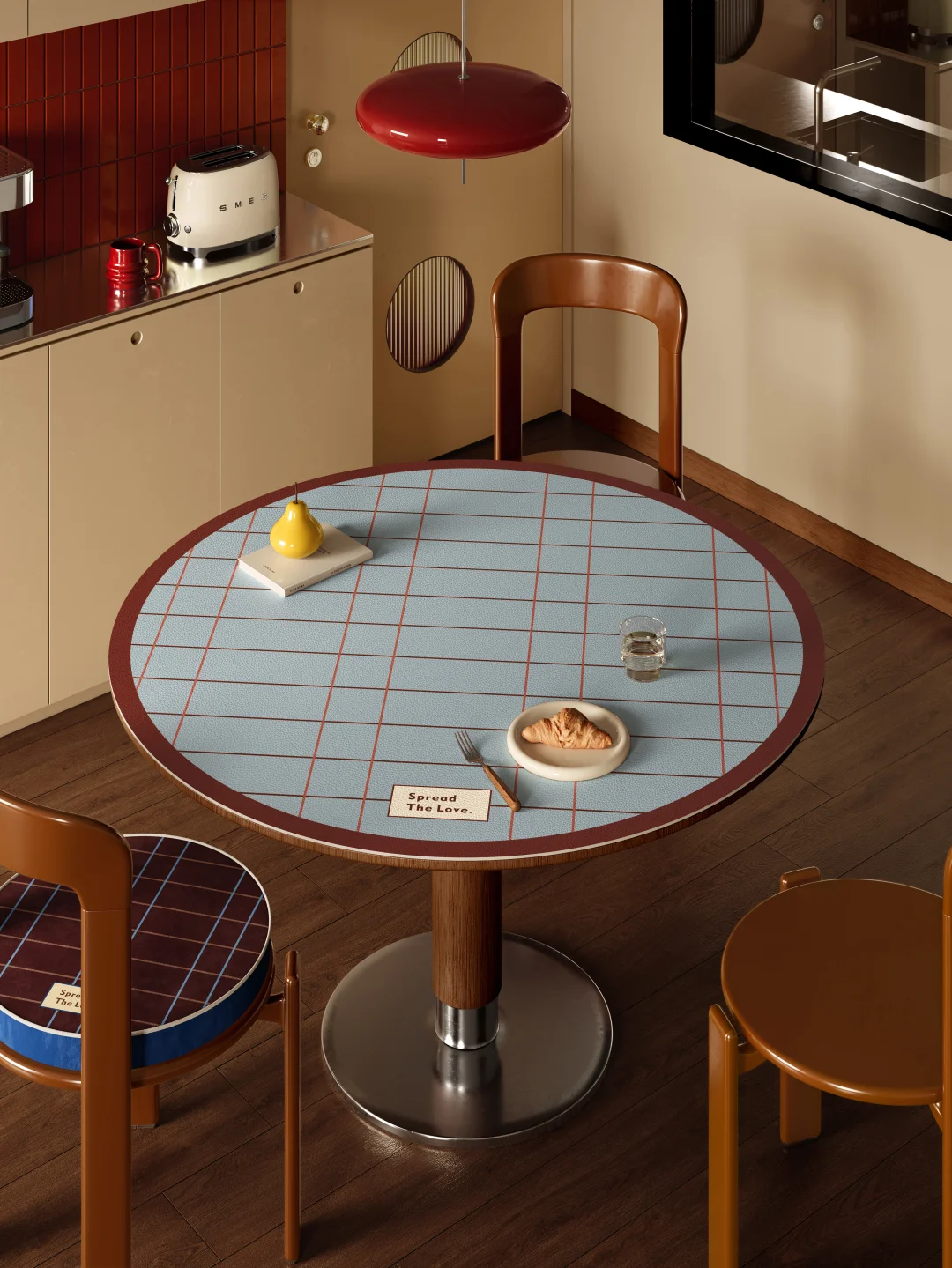 复古格纹桌垫｜中古餐桌美学！