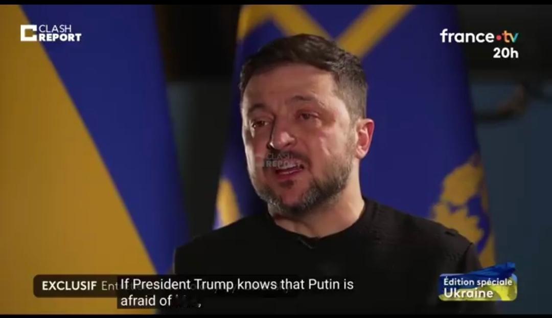 乌克兰总统泽连斯基今天（北京时间2月5日）接受采访时表示：“普京目前唯一害怕的就