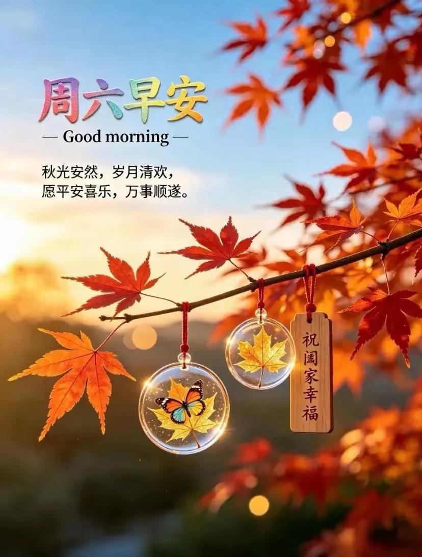 清晨微风拂面，迎来轻松美好的周六。抛开平日的匆忙，好好感受生活里的小美好。愿你晨