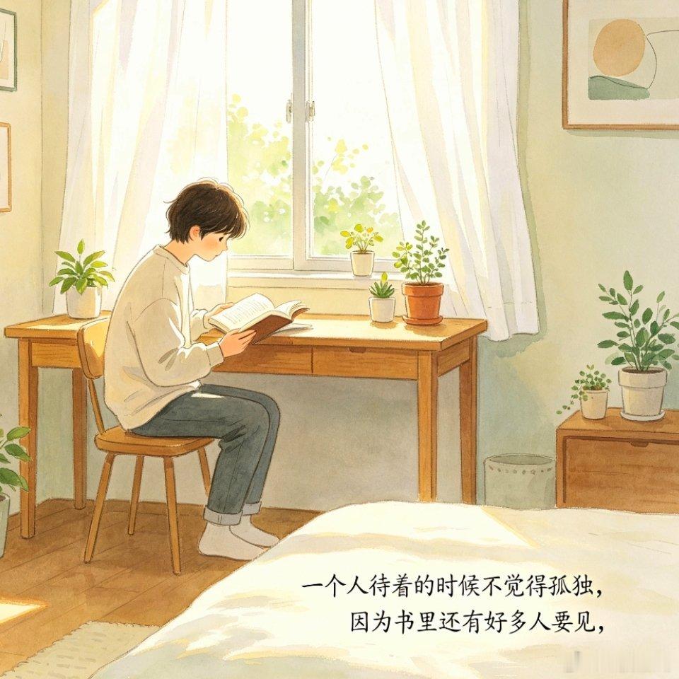 一个人待着的时候不觉得孤独，因为书里还有好多人要见。 太原