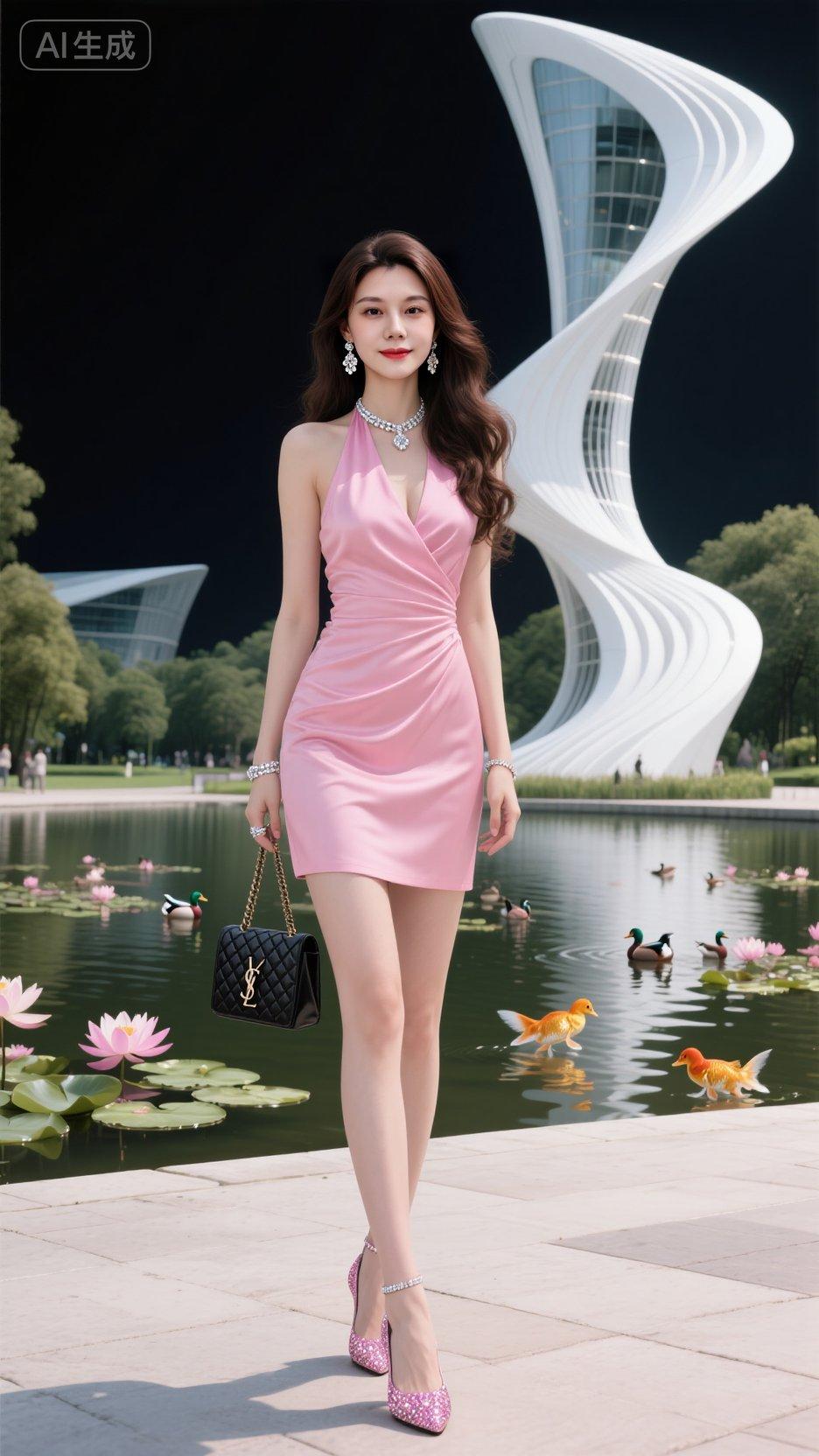 泳池美女 粉色时尚搭配