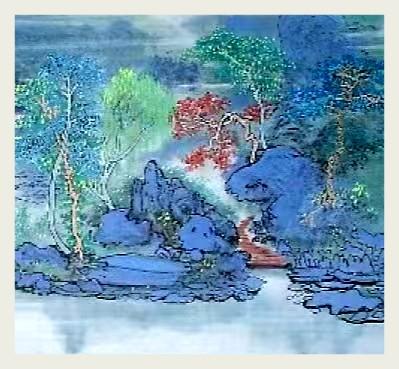 什么是好的山水画作品?也晴青绿山水画。宁静的山水画 山水画景点