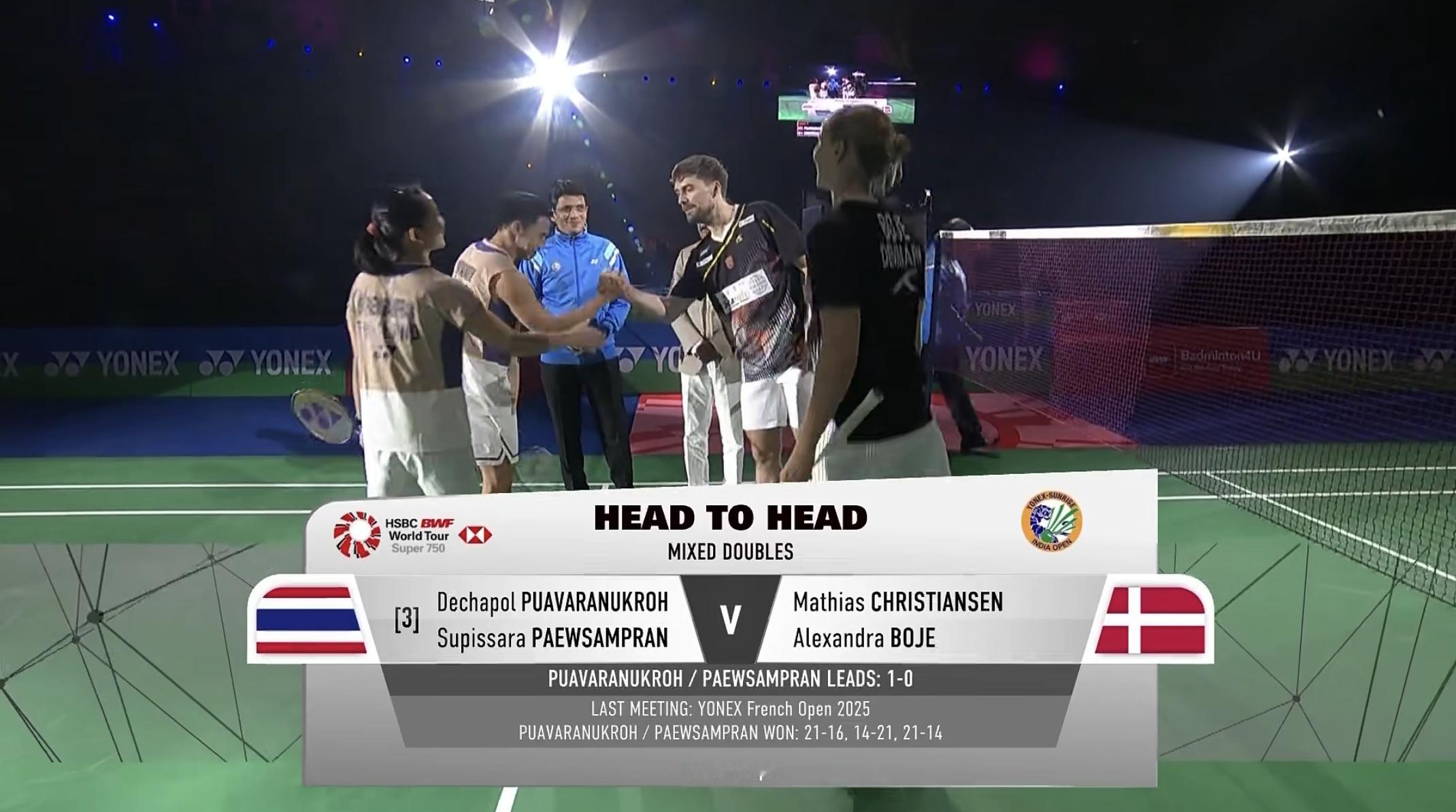 混双决赛马上开始：德差波/苏皮萨拉🇹🇭 vs 🇩🇰马蒂亚斯/博尔，更看好