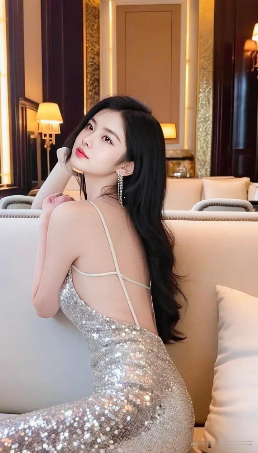 张京晚宴礼服美得发光