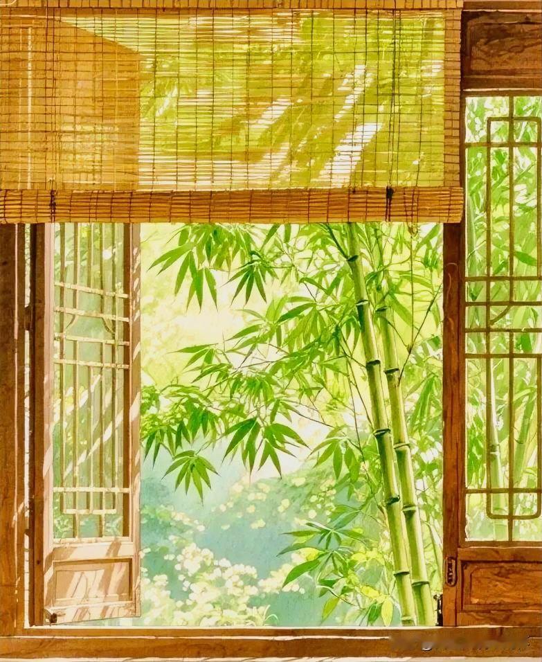 下联：竹影摇窗禽语低
上联：有请雅士[玫瑰][玫瑰][玫瑰]