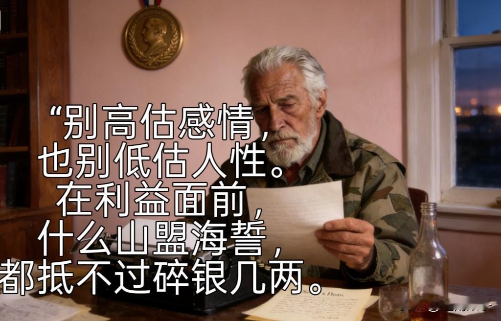 阿德勒在《理解人性》中说：
“别高估感情，也别低估人性。在利益面前，什么山盟海誓